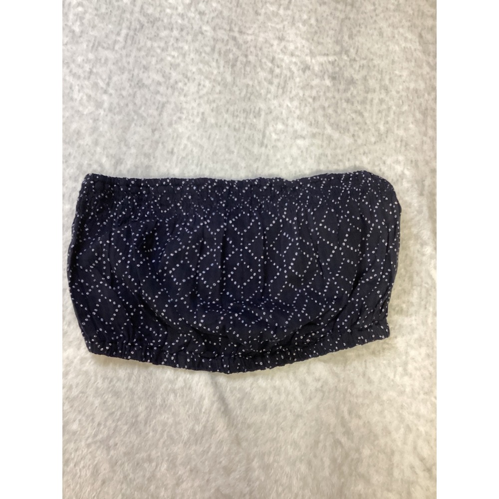 Universal Thread Navy Blue Geometric Dot Smocked Bandeau‎ Tube Top Small NWT